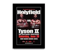 HWC Trading Evander Holyfield vs Mike Tyson 2 1997 Gifts Printed Signed Autograph Poster for Boxer Memorabilia Fans (ID-003076) - A4 Print Only