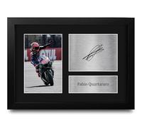 HWC Trading Fabio Quartararo Yamaha MOTO GP Gifts Printed Signed Autograph Picture for MotoGP Racing Fans - A4 Framed