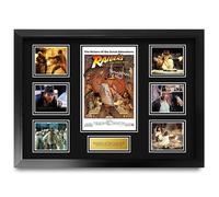 HWC Trading FR A2 Indiana Jones Raiders of the Lost Ark Gifts Printed Signed Autograph Presentation Display Montage for Movie Memorabilia Fans - A2 Framed