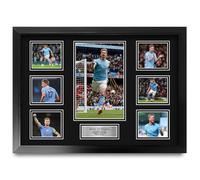 HWC Trading FR A2 Kevin De Bruyne Man City Printed Memorabilia Signed Autograph Photograph Display for Football Fans and Supporters - A2 Framed