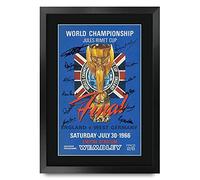 HWC Trading FR A3 England 1966 World Cup Final Printed Memorabilia Signed Autograph Poster for Football Fans and Supporters - A3 Framed