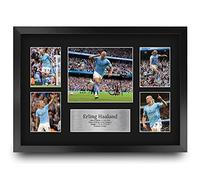 HWC Trading FR A3 Erling Haaland Manchester City Gifts Printed Signed Autograph Picture for Football Fans and Supporters - A3 Framed
