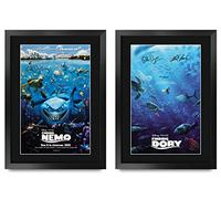 HWC Trading FR A3 Finding Nemo & Dory Collection x 2 Gifts Printed Poster Set Signed Autograph Picture for Movie Memorabilia Fans - A3 Framed