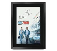 HWC Trading FR A3 Ford v Ferrari Mat Damon Christian Bale Gifts Printed Poster Signed Autograph Picture for Movie Memorabilia Fans