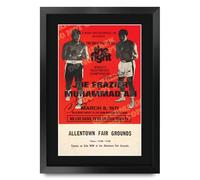 HWC Trading FR A3 Joe Frazier v Muhammad Ali 1971 Bout Gifts Printed Signed Autograph Poster for Boxer Memorabilia Fans - A3 Framed