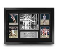 HWC Trading FR A3 John McEnroe Gifts Printed Signed Autograph Picture for Tennis Memorabilia Fans - A3 Framed