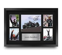 HWC Trading FR A3 Lewis Hamilton Gifts Printed Signed Autograph Presentation Display for F1 Formula 1 Racing Fans - A3 Framed