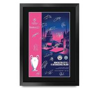 HWC Trading FR A3 Manchester City Champions League 23 Programme Printed Memorabilia Signed Autograph Poster for Football Fans and Supporters - A3 Framed