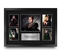 HWC Trading FR A3 Matthew Lewis Harry Potter Neville Longbottom Gifts Printed Signed Autograph Picture Display for Movie Memorabilia Fans - A3 Framed