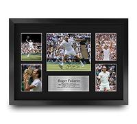 HWC Trading FR A3 Roger Federer Tennis Gifts Printed Signed Autograph Picture for Memorabilia Fans - A3 Framed