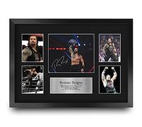 HWC Trading FR A3 Roman Reigns Wrestling Gifts Printed Signed Autograph Picture for & WWF Memorabilia Fans - A3 Framed