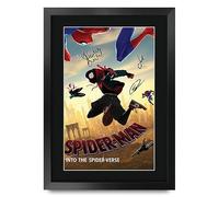 HWC Trading FR A3 Spider-Man Miles Morales Into The Spider-Verse Gifts Printed Poster Signed Autograph Picture for Movie Memorabilia Fans - A3 Framed