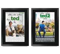 HWC Trading FR A3 Ted Collection x 2 Movie Poster Mark Wahlberg, Mila Kunis, Seth Macfarlane Gifts Printed Poster Signed Autograph Picture for Movie Memorabilia Fans - A3 Framed
