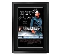 HWC Trading FR A3 US Marshals Tommy Lee Jones, Wesley Snipes Gifts Printed Poster Signed Autograph Picture for Movie Memorabilia Fans - A3 Framed
