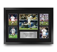 HWC Trading FR A3 Zinedine Zidane Real Madrid Printed Memorabilia Signed Autograph Photograph Display for Football Fans and Supporters - A3 Framed