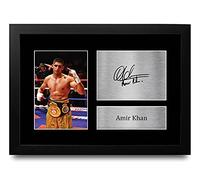 HWC Trading FR A4 Amir Khan Boxing Gifts Printed Signed Autograph Picture for Boxer Memorabilia Fans - A4 Framed