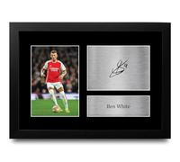 HWC Trading FR A4 Ben White Arsenal Gifts Printed Signed Autograph Picture for Football Fans and Supporters - A4 Framed