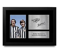 HWC Trading FR A4 Bobby Moncur & Malcolm Macdonald Magpies Gifts Printed Signed Autograph Picture for Football Fans and Supporters - A4 Framed