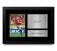 HWC Trading FR A4 Brian O'Driscoll British Lions Gifts Printed Signed Autograph Picture for Rugby Union Fans - A4 Framed