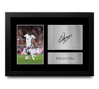 HWC Trading FR A4 Bukayo Saka England Gifts Printed Signed Autograph Picture for Football Fans and Supporters - A4 Framed