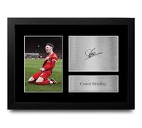 HWC Trading FR A4 Conor Bradley Liverpool Gifts Printed Signed Autograph Picture for Football Fans and Supporters - A4 Framed