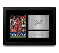 HWC Trading FR A4 Darwin Nunez Liverpool Gifts Printed Signed Autograph Picture for Football Fans and Supporters - A4 Framed