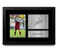 HWC Trading FR A4 Declan Rice West Ham United Gifts Printed Signed Autograph Picture for Football Fans and Supporters - A4 Framed