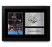 HWC Trading FR A4 Deontay Wilder Gifts Printed Signed Autograph Picture for Boxing Memorabilia Fans - A4 Framed