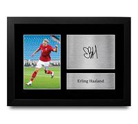 HWC Trading FR A4 Erling Haaland Norway Gifts Printed Signed Autograph Picture for Football Fans and Supporters - A4 Framed
