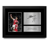 HWC Trading FR A4 Gabriel Magalhaes & William Saliba Arsenal Gifts Printed Signed Autograph Picture for Football Fans and Supporters - A4 Framed