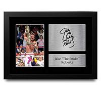 HWC Trading FR A4 Jake The Snake Roberts Gifts Printed Signed Autograph Picture for WWE & WWF Memorabilia Fans - A4 Framed