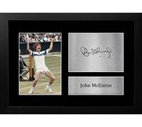 HWC Trading FR A4 John McEnroe Gifts Printed Signed Autograph Picture for Tennis Memorabilia Fans - A4 Framed