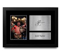 HWC Trading FR A4 Josh Taylor Boxing Gifts Printed Signed Autograph Picture for Boxer Memorabilia Fans - A4 Framed