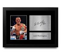HWC Trading FR A4 Josh Warrington Boxing Gifts Printed Signed Autograph Picture for Boxer Memorabilia Fans - A4 Framed