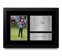 HWC Trading FR A4 Justin Thomas Gifts Printed Signed Autograph Picture for Golf Memorabilia Fans - A4 Framed