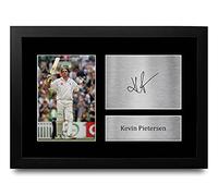 HWC Trading FR A4 Kevin Pietersen England Cricket Team Gifts Printed Signed Autograph Picture for Cricketer Memorabilia Fans - A4 Framed