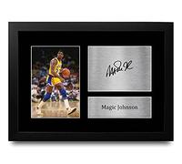 HWC Trading FR A4 Magic Johnson LA Lakers Gifts Printed Signed Autograph Picture for Basketball Memorabilia Fans - A4 Framed