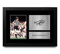 HWC Trading FR A4 Malcolm Macdonald Magpies Gifts Printed Signed Autograph Picture for Football Fans and Supporters - A4 Framed