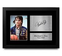 HWC Trading FR A4 Michael J Fox Teen Wolf Presents Printed Signed Autograph Picture for Movie Memorabilia Fans - A4 Framed