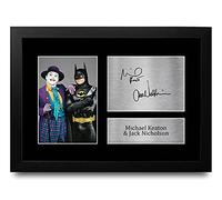 HWC Trading FR A4 Michael Keaton & Jack Nicholson Batman Gifts Printed Signed Autograph Picture for Movie Memorabilia Fans - A4 Framed