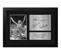 HWC Trading FR A4 Mike Summerbee, Francis Lee & Colin Bell Gifts Printed Signed Autograph Picture for Football Fans and Supporters - A4 Framed