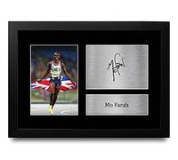 HWC Trading FR A4 Mo Farah Gifts Printed Signed Autograph Picture for Athletics Sport Memorabilia Fans - A4 Framed