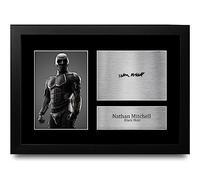 HWC Trading FR A4 Nathan Mitchell The Boys Black Noir Gifts Printed Signed Autograph Picture for TV Show Fans - A4 Framed