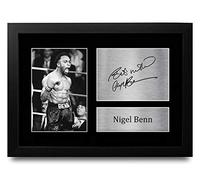 HWC Trading FR A4 Nigel Benn Gifts Printed Signed Autograph Picture for Boxing Memorabilia Fans - A4 Framed