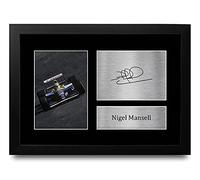 HWC Trading FR A4 Nigel Mansell Formula 1 Gifts Printed Signed Autograph Picture for F1 Formula 1 Racing Fans - A4 Framed