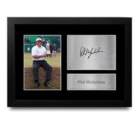 HWC Trading FR A4 Phil Mickelson Gifts Printed Signed Autograph Picture for Golf Memorabilia Fans - A4 Framed