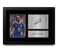 HWC Trading FR A4 Raheem Sterling Gifts Printed Signed Autograph Picture for Football Fans and Supporters - A4 Framed