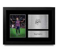 HWC Trading FR A4 Raphinha Barcelona Gifts Printed Signed Autograph Picture for Football Fans and Supporters - A4 Framed