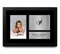 HWC Trading FR A4 Renee Zellweger Bridget Jones Gifts Printed Signed Autograph Picture for Movie Memorabilia Fans - A4 Framed