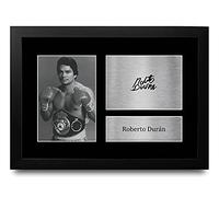 HWC Trading FR A4 Roberto Duran Boxing Gifts Printed Signed Autograph Picture for Boxer Memorabilia Fans - A4 Framed
